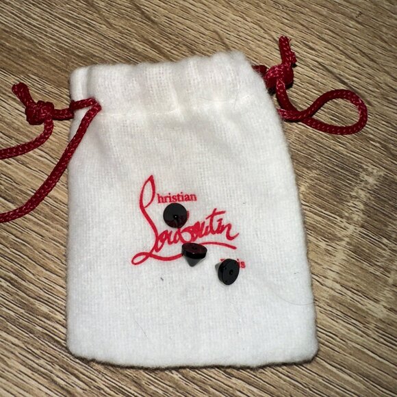 Christian Louboutin - Louis Junior Spikes Flat Veau Velours BLACK/BLACK - Picture 5 of 10